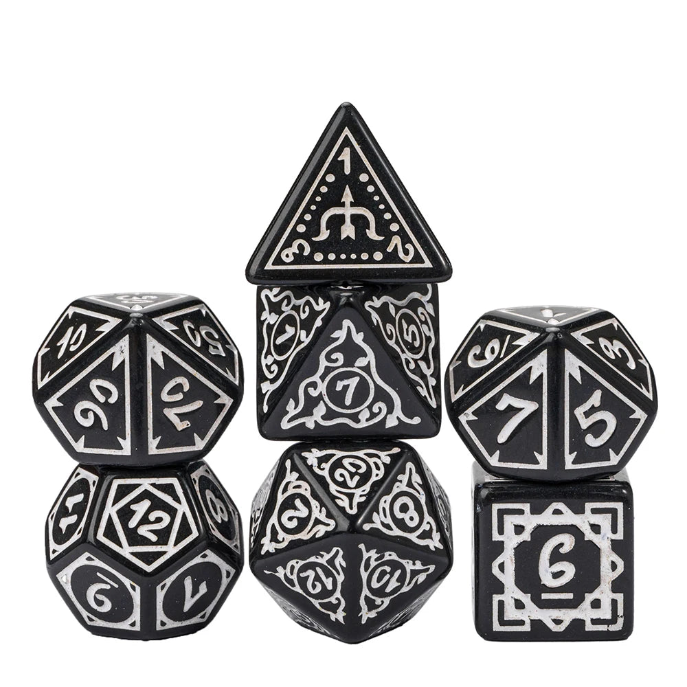 Framed Edges Acrylic Dice - Black and White