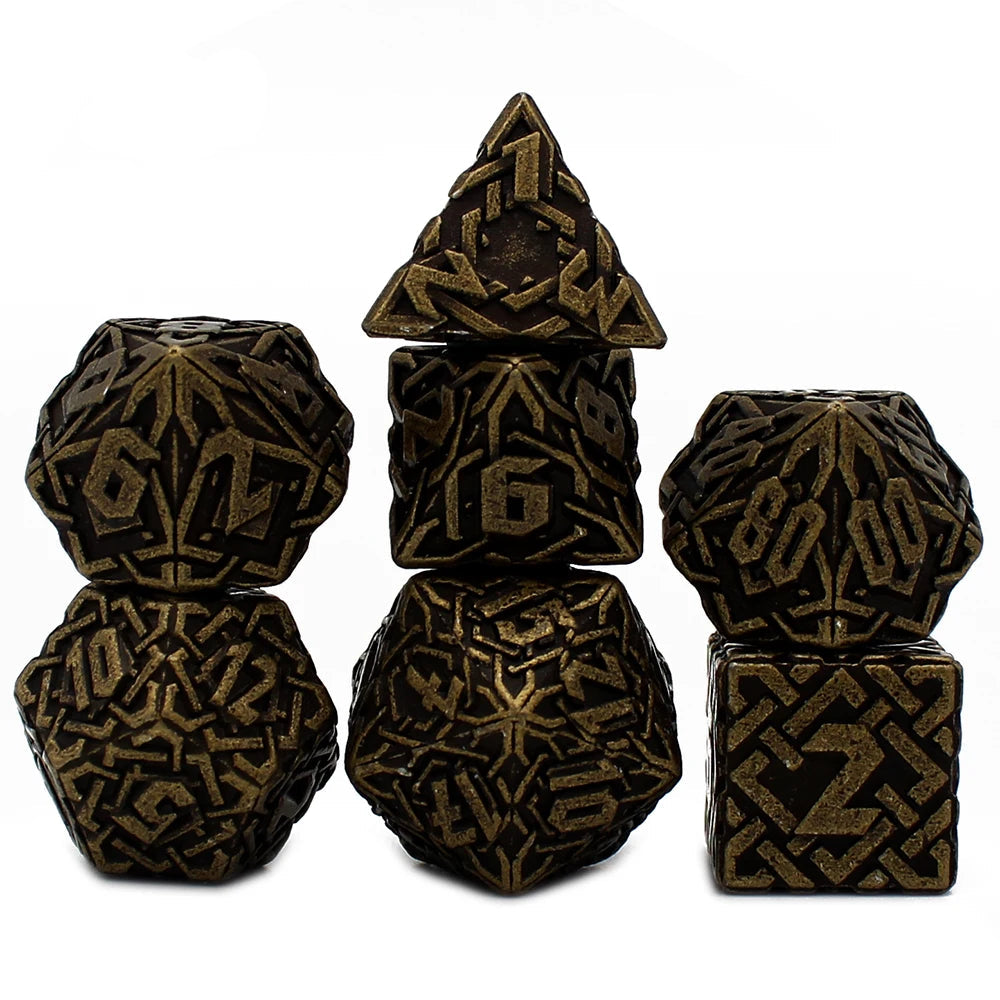Celtic Metal Dice - Dark Gold