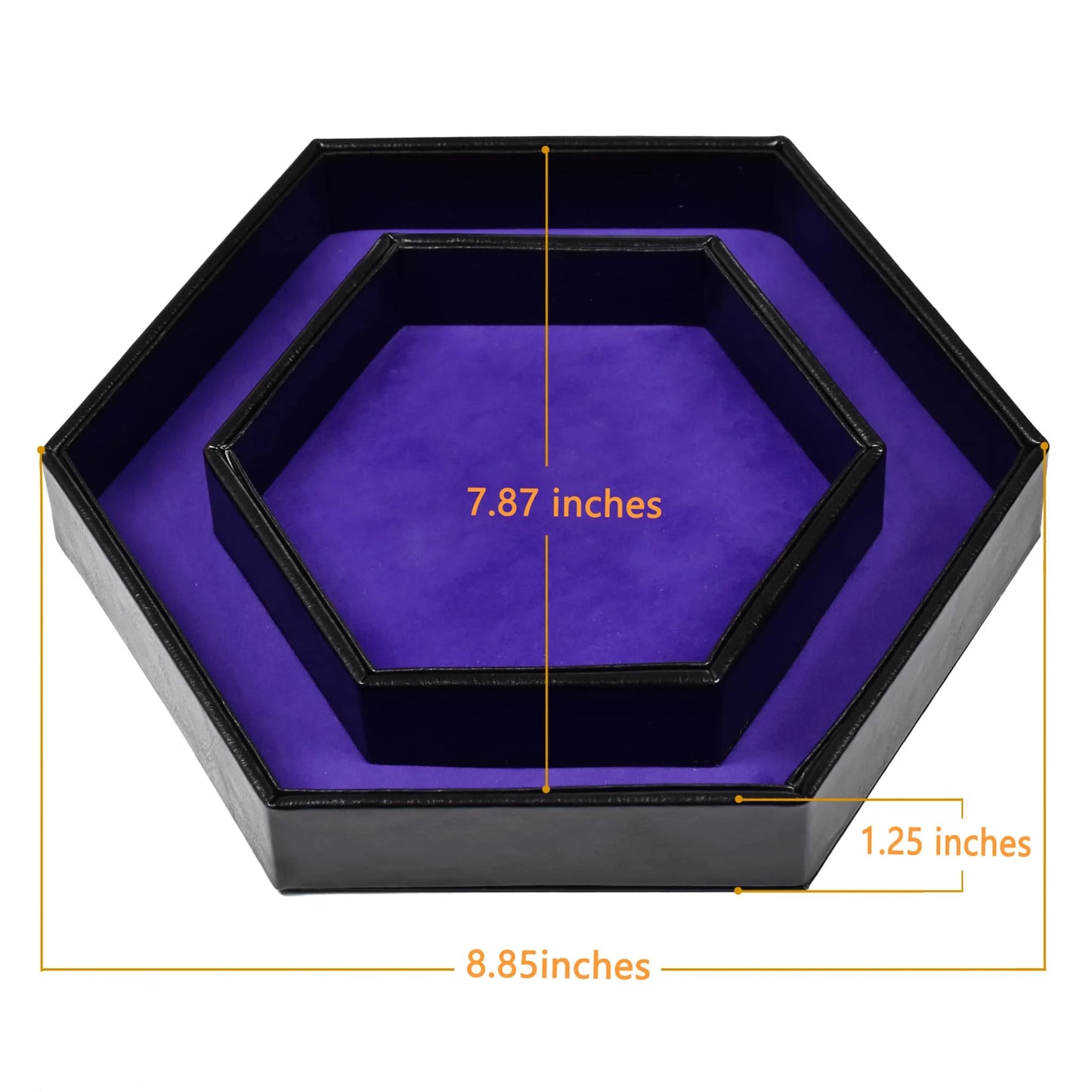 Hexagon Dice Case and Tray - Dark Purple