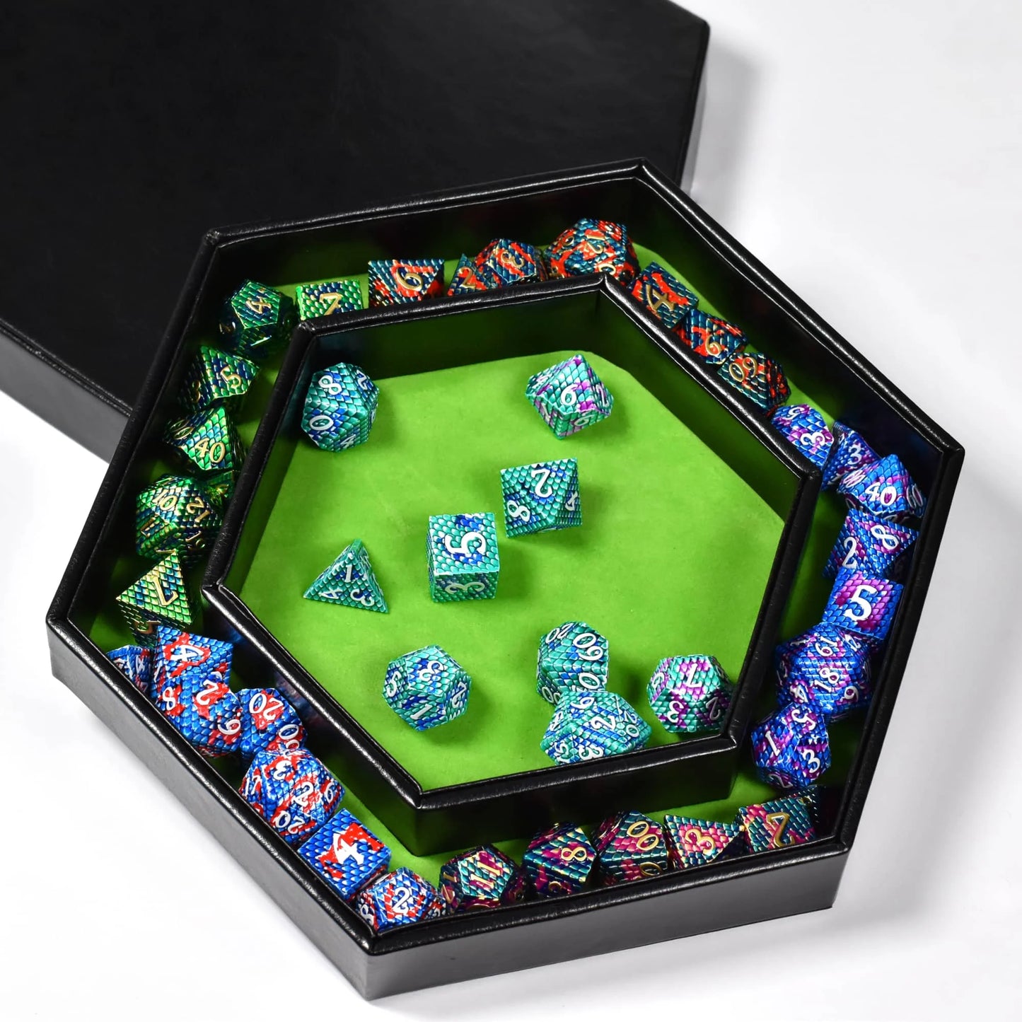 Hexagon Dice Case and Tray - Light Purple