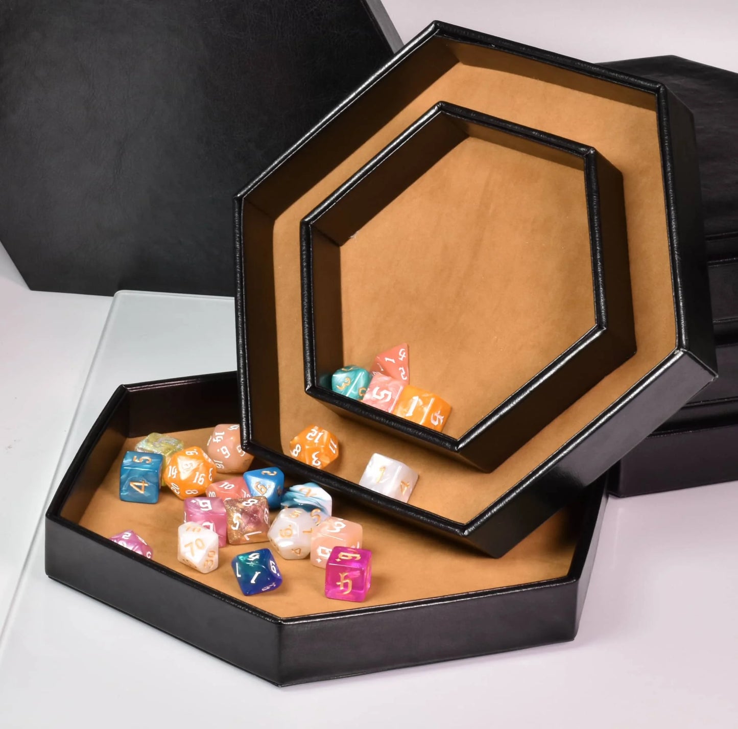 Hexagon Dice Case and Tray - Light Purple