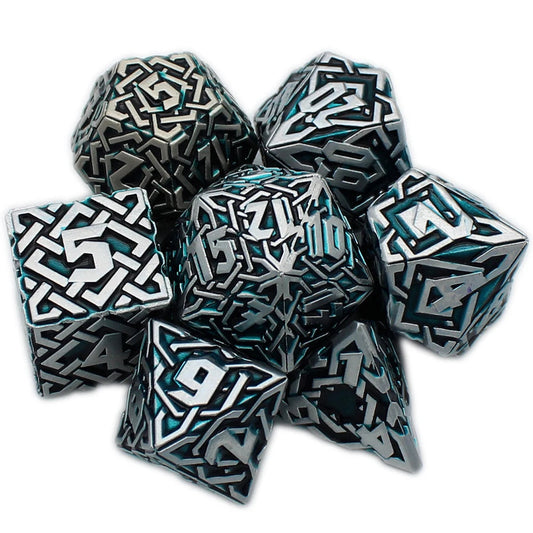 Celtic Metal Dice - Elegant Dark Green