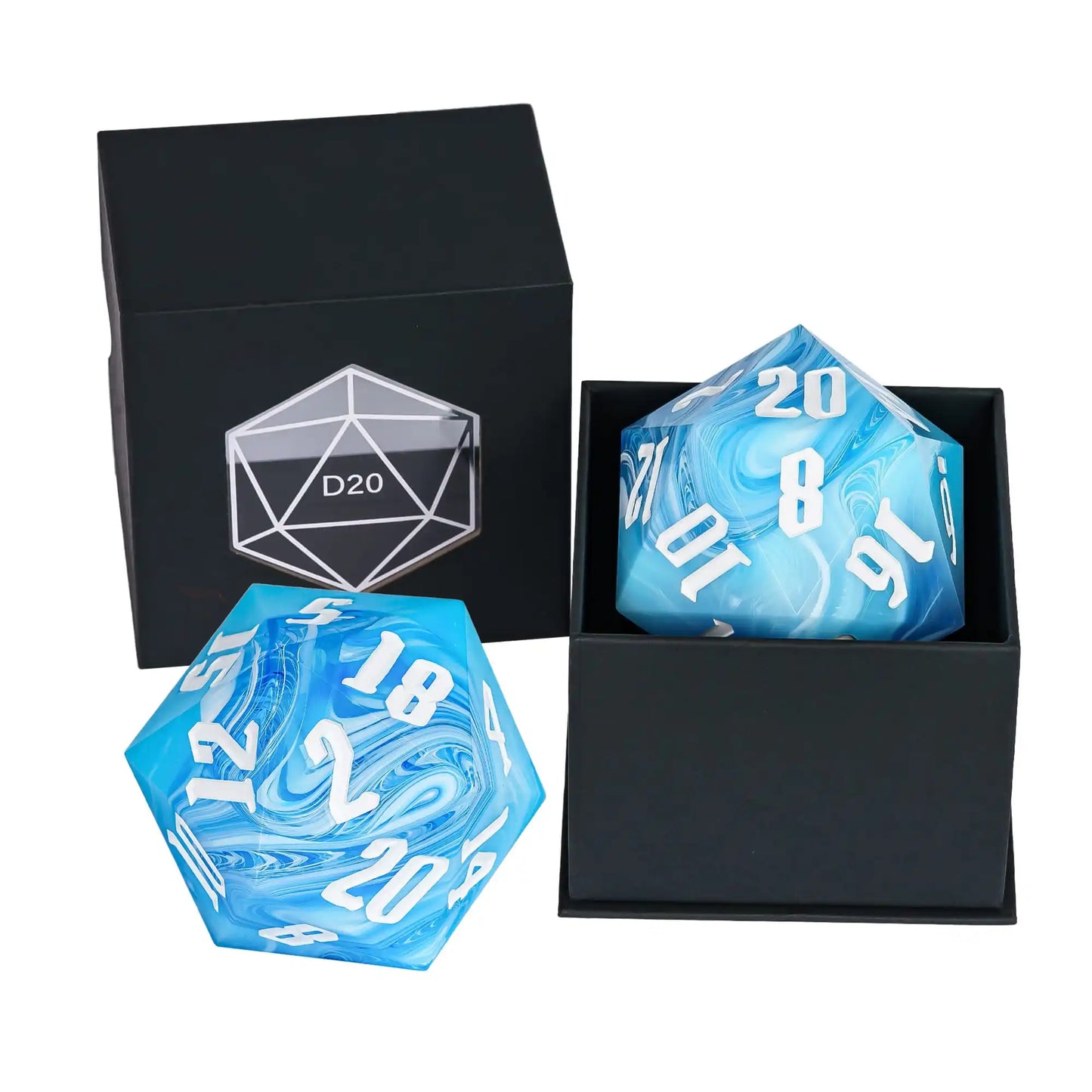 55mm Single Large Acrylic Die - Blue White