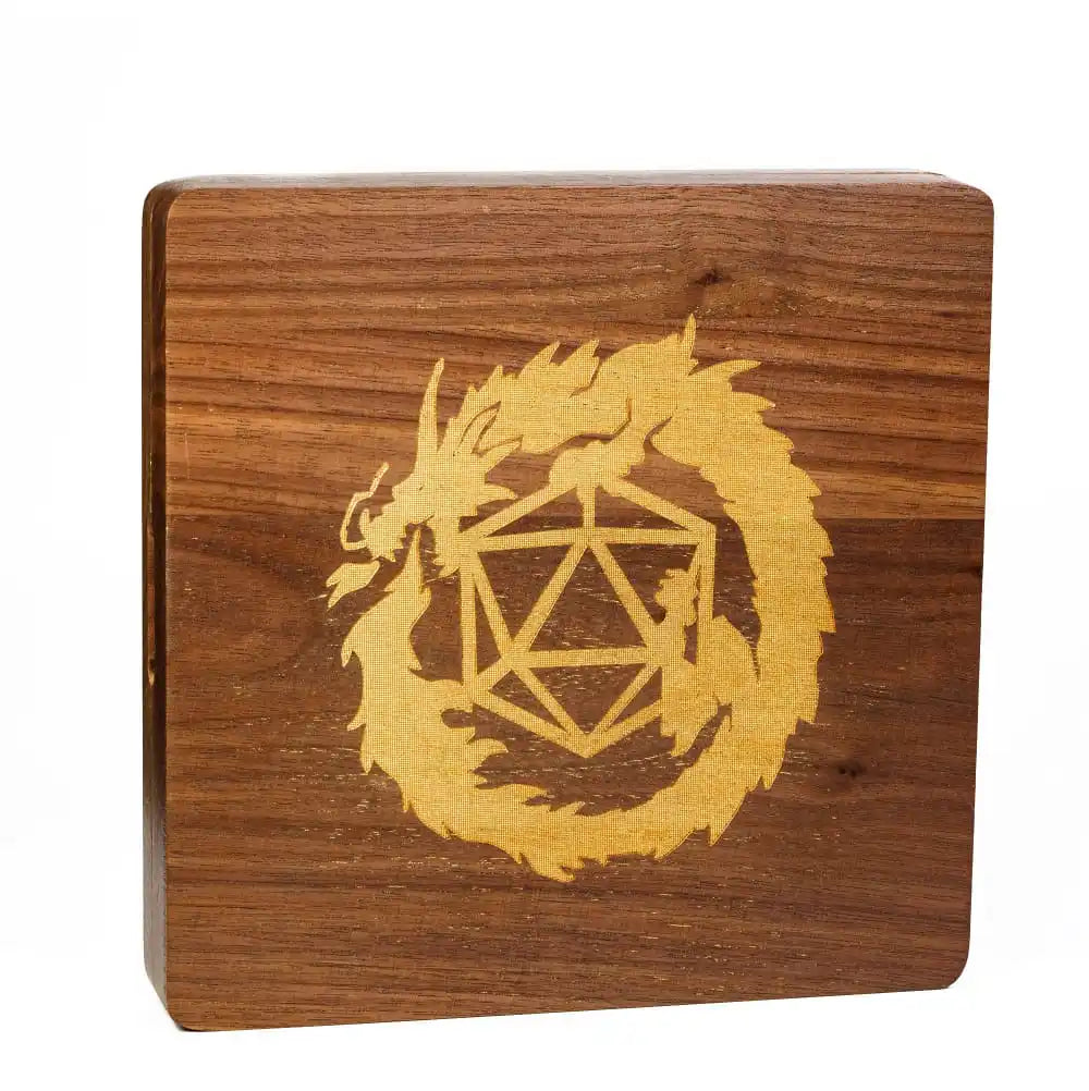 Wooden Dice Case and Tray - Dragon Wood