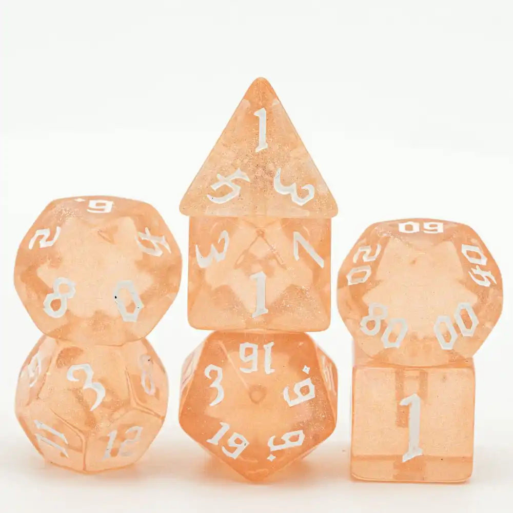 Glitter Dice - Light Orange