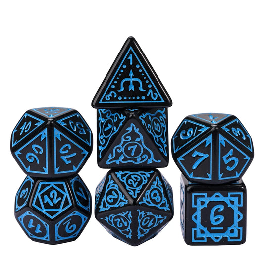 Framed Edges Acrylic Dice - Black and Blue
