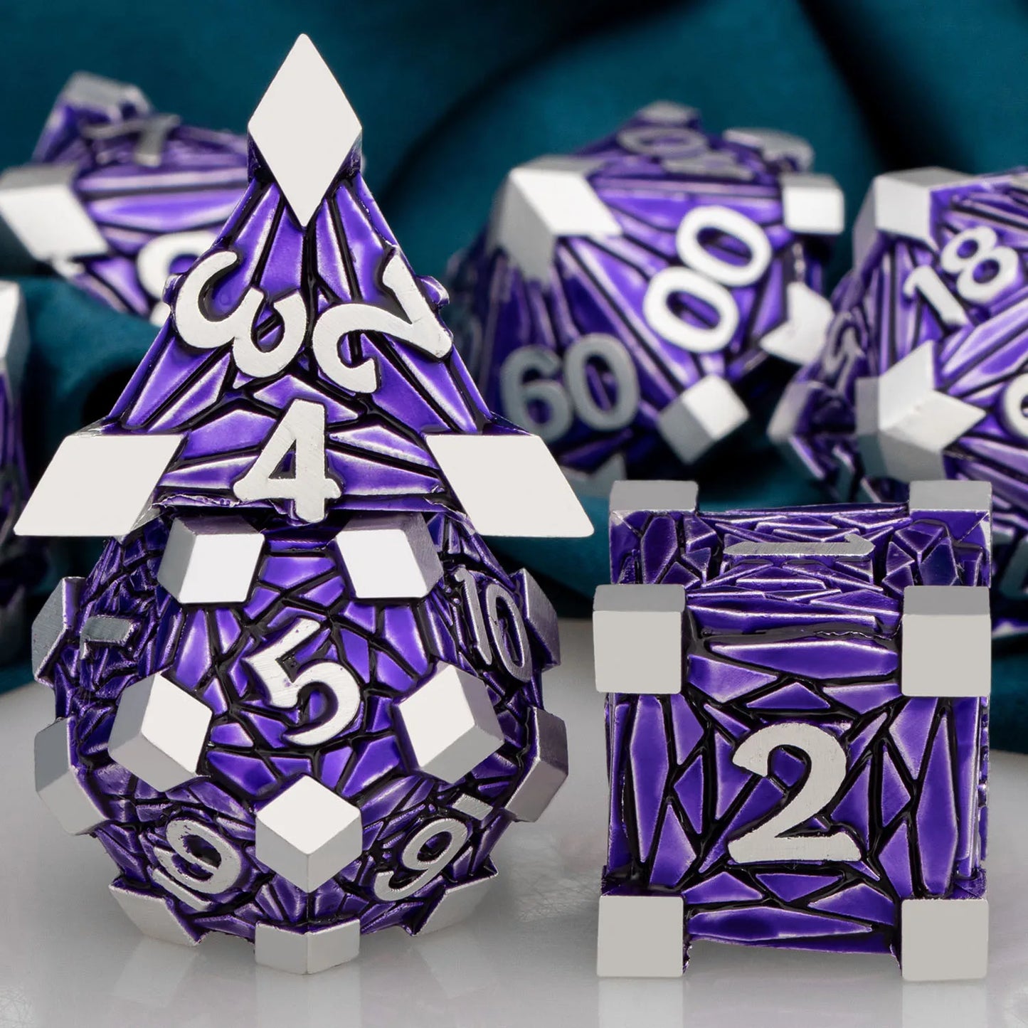 Edge Capped Metal Dice - Elegant Purple