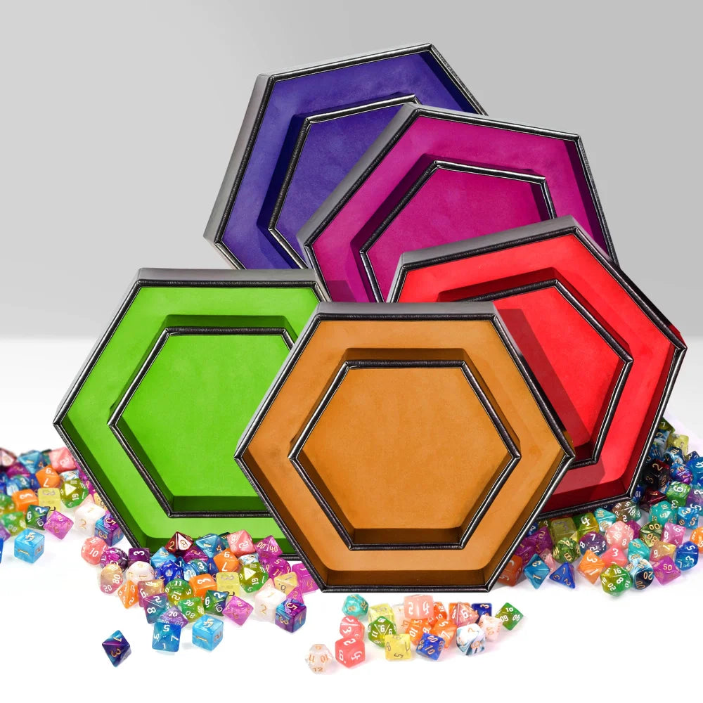 Hexagon Dice Case and Tray - Light Purple