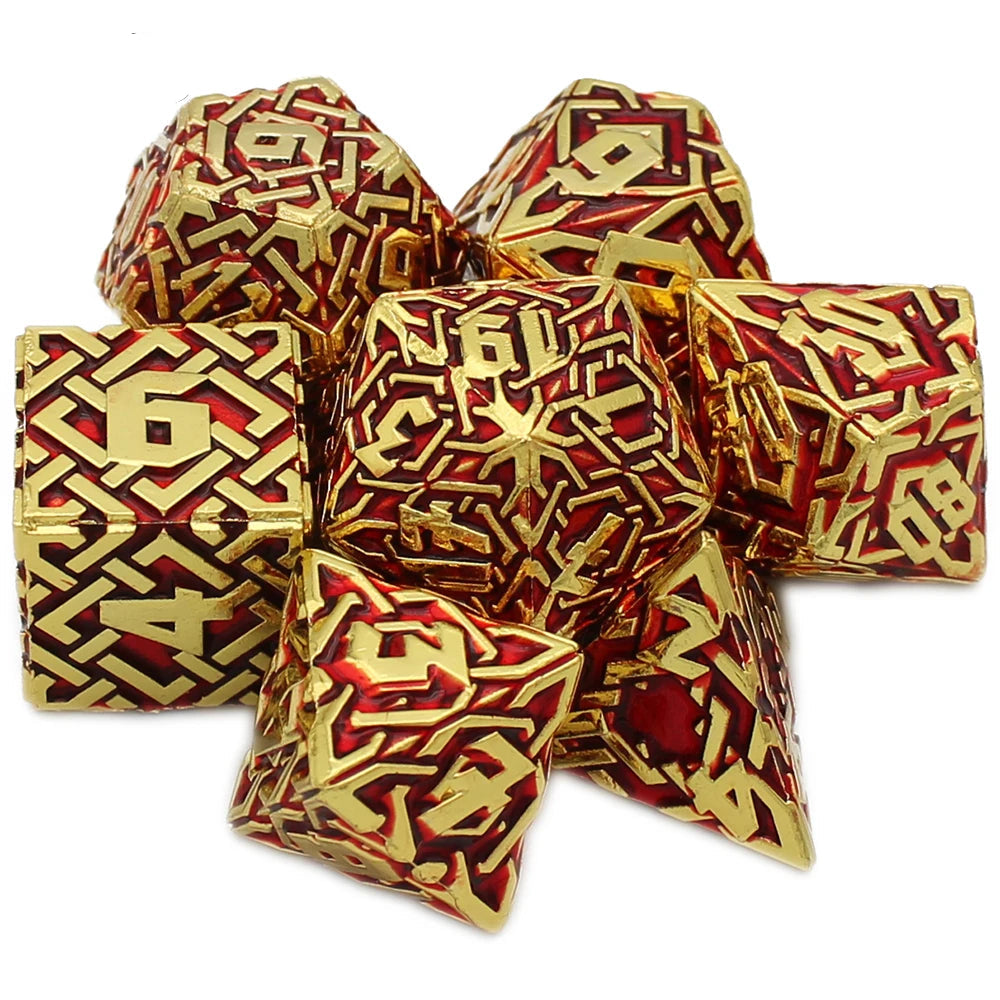 Celtic Metal Dice - Royal Red