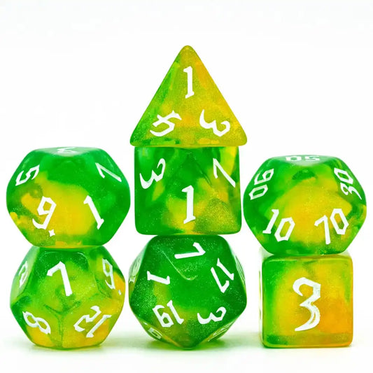 Glitter Dice - Yellow Green