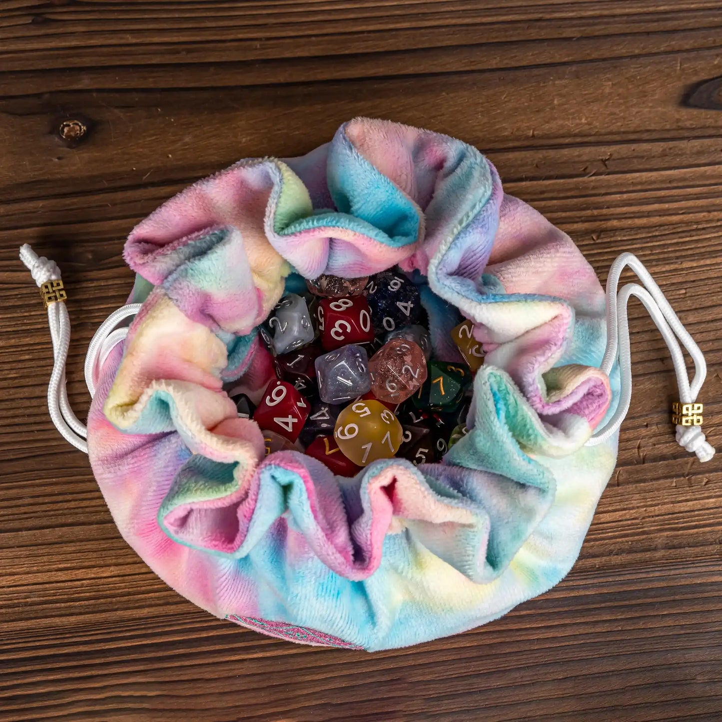 D20 Drawstring Dice Bag - Purple