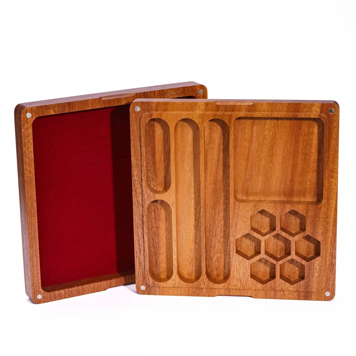 Wooden Dice Case and Tray - Blank Rectangular