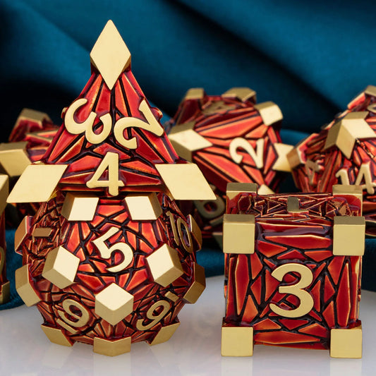 Edge Capped Metal Dice - Royal Red