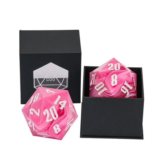 55mm Single Large Acrylic Die - Pink White