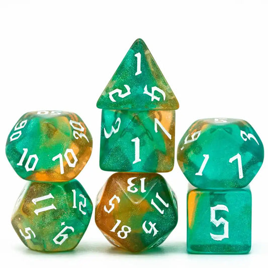 Glitter Dice - Cyan Brown