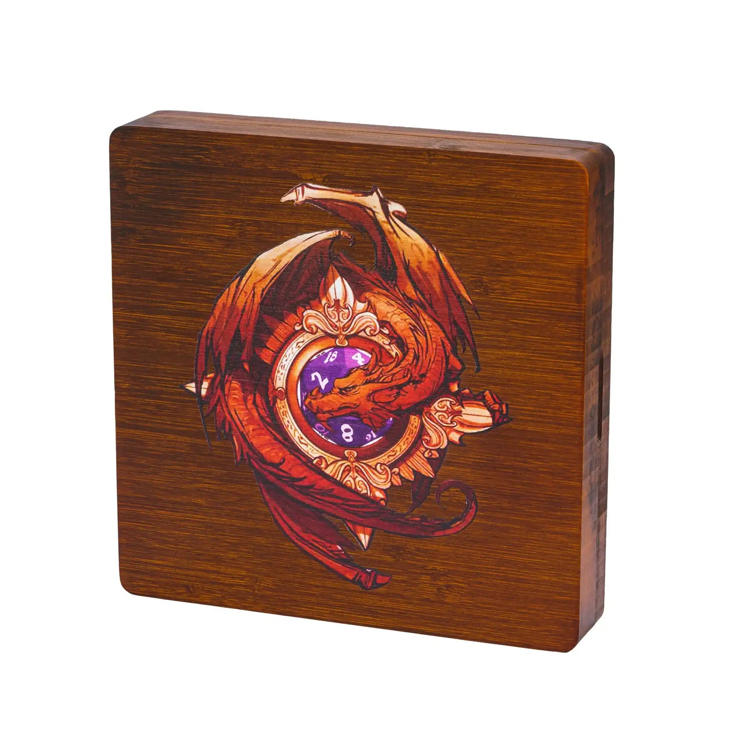 Wooden Dice Case and Tray - Dragon Bamboo