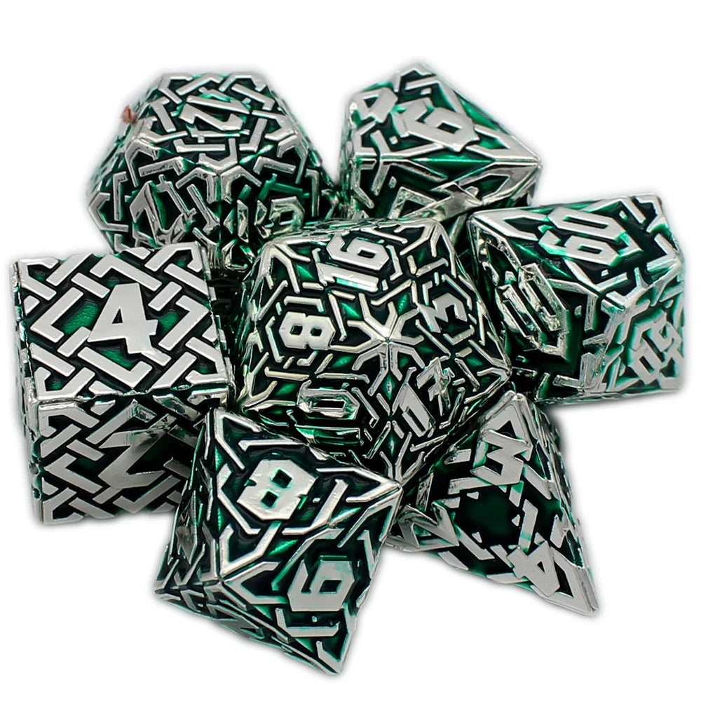 Celtic Metal Dice - Elegant Green