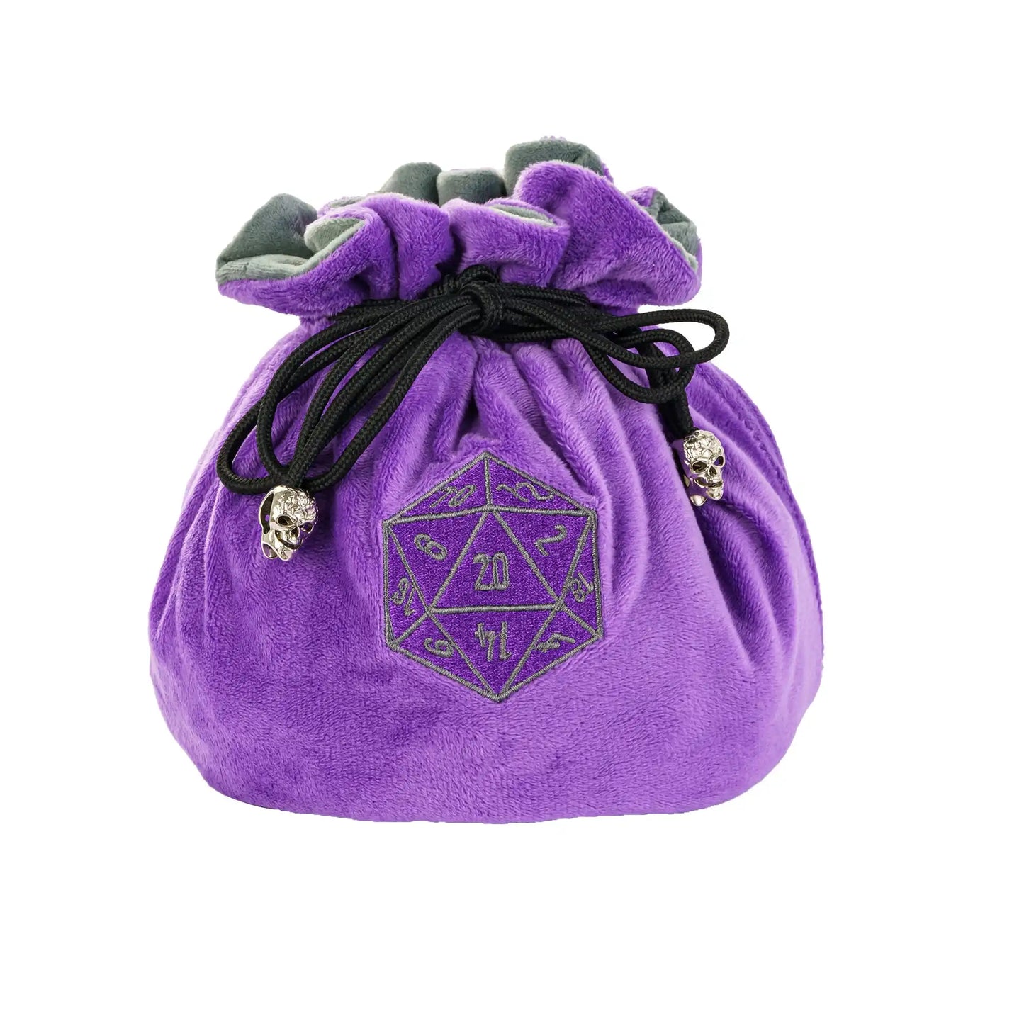 D20 Drawstring Dice Bag - Purple