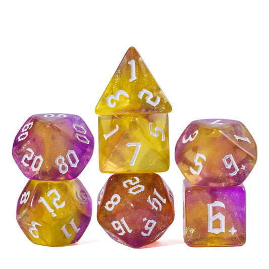 Glitter Dice - Purple Yellow