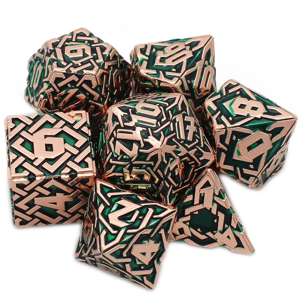 Celtic Metal Dice - Rustic Green