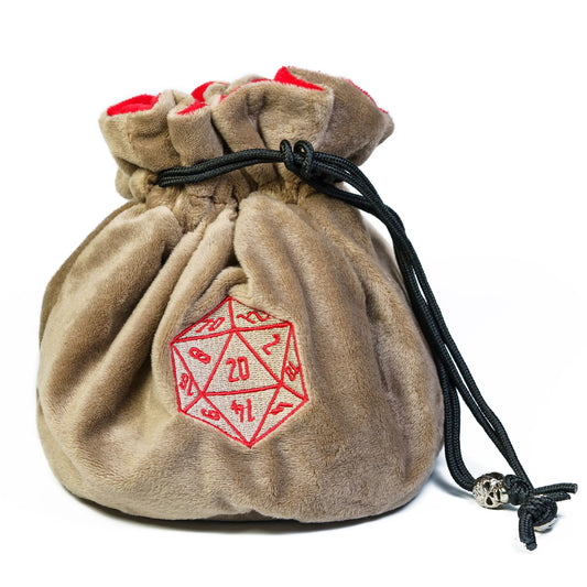 D20 Drawstring Dice Bag - Khaki