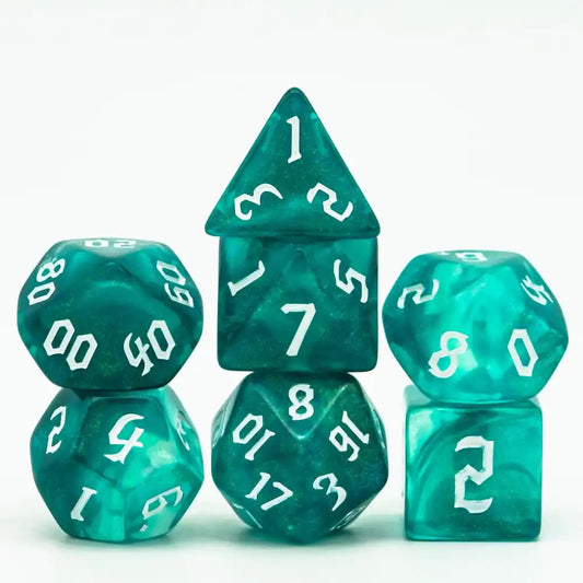 Glitter Dice - Green Cyan