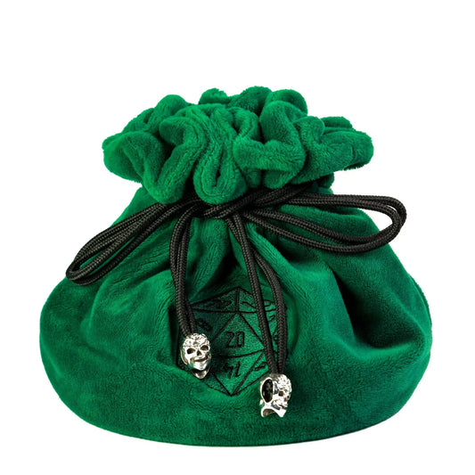 D20 Drawstring Dice Bag - Green