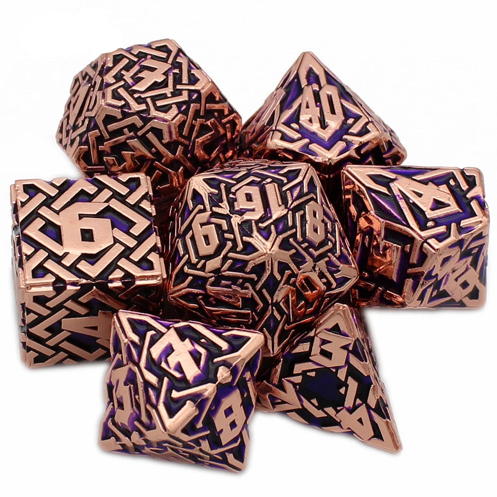 Celtic Metal Dice - Rustic Purple