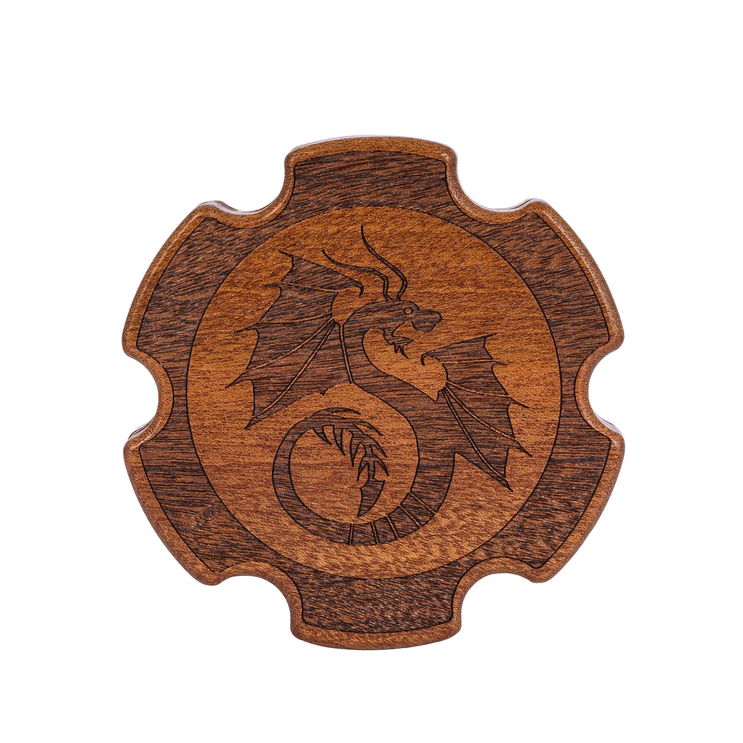 Hexagon Wooden Dice Box - Dragon Gears