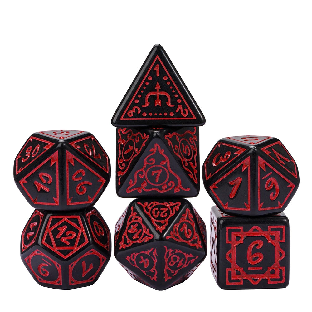 Framed Edges Acrylic Dice - Black and Red