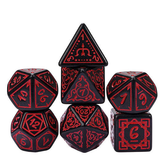 Framed Edges Acrylic Dice - Black and Red