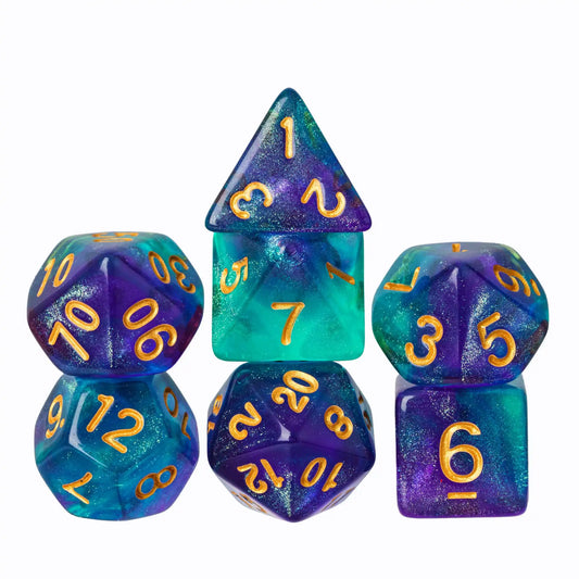 Glitter Dice - Purple Green