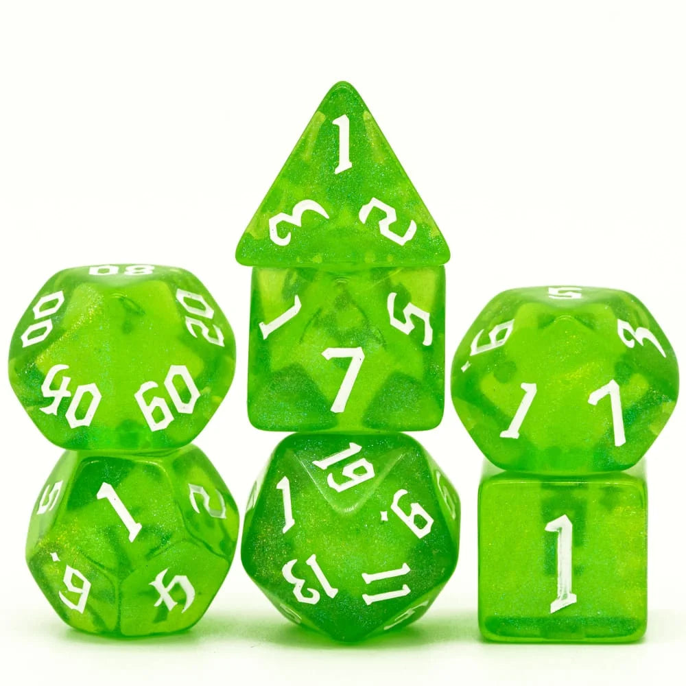 Glitter Dice - Green Yellow