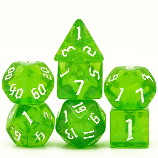 Glitter Dice - Green Yellow