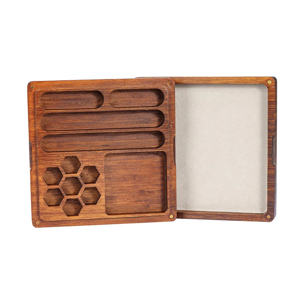 Wooden Dice Case and Tray - Blank Bamboo