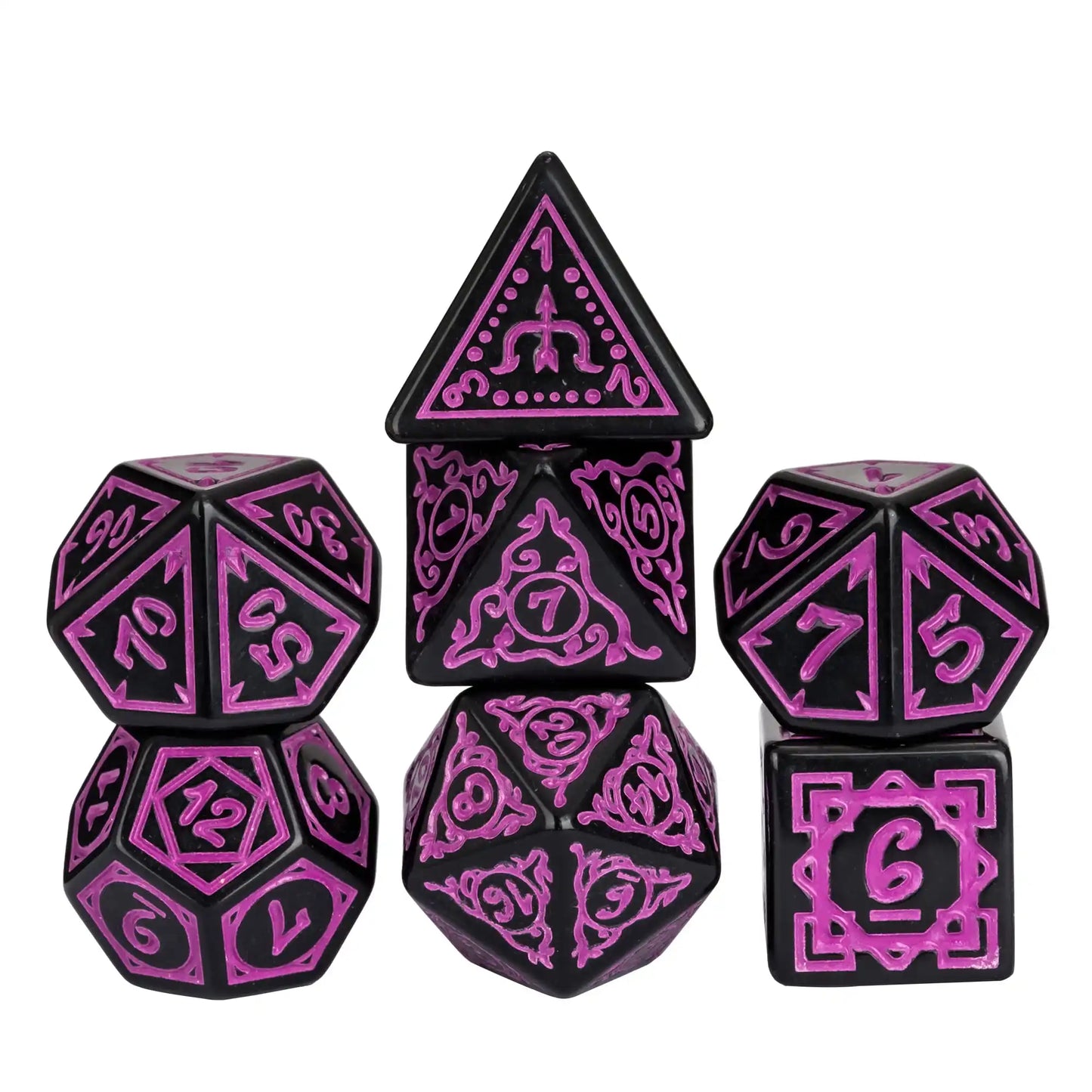 Framed Edges Acrylic Dice - Black and Purple
