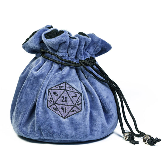 D20 Drawstring Dice Bag - Blue