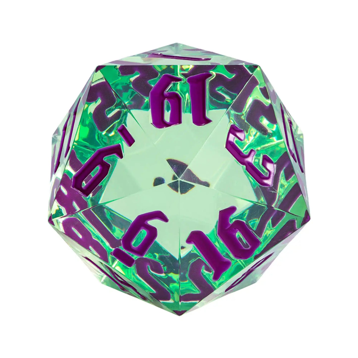 55mm Single Large Acrylic Die - Crystal Green w/o Box