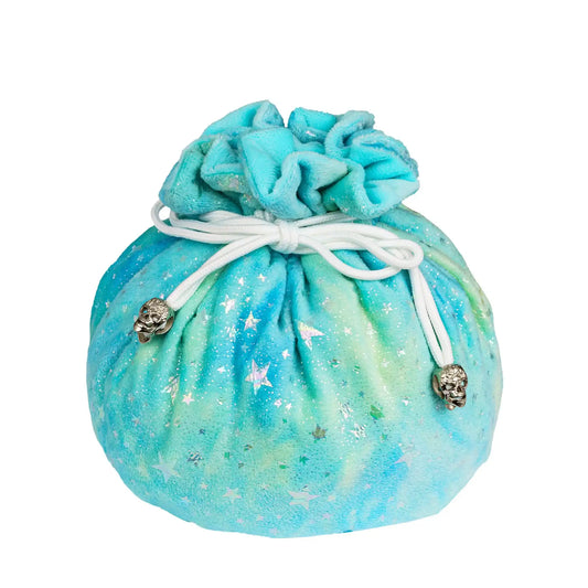 D20 Drawstring Dice Bag - Cyan Stars