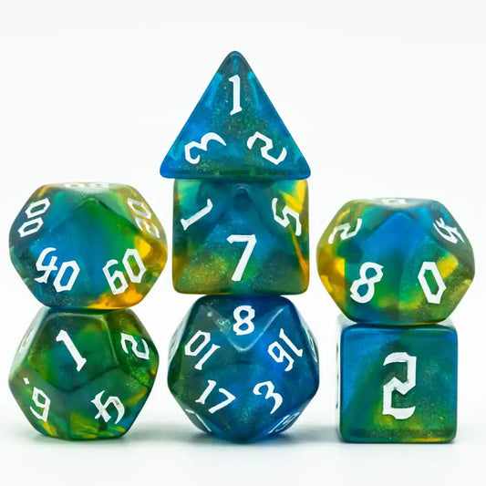 Glitter Dice - Blue Yellow