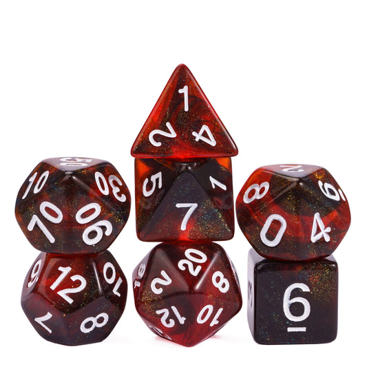 Glitter Dice - Red Black