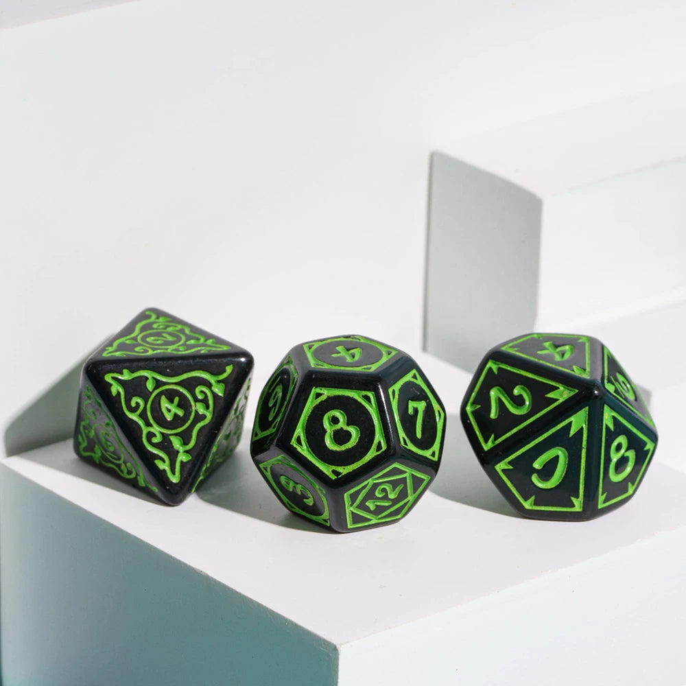 Framed Edges Acrylic Dice - Black and Yellow