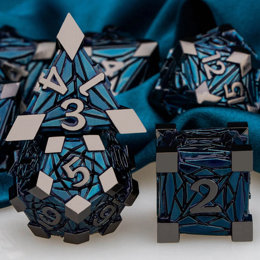 Edge Capped Metal Dice - Elegant Blue