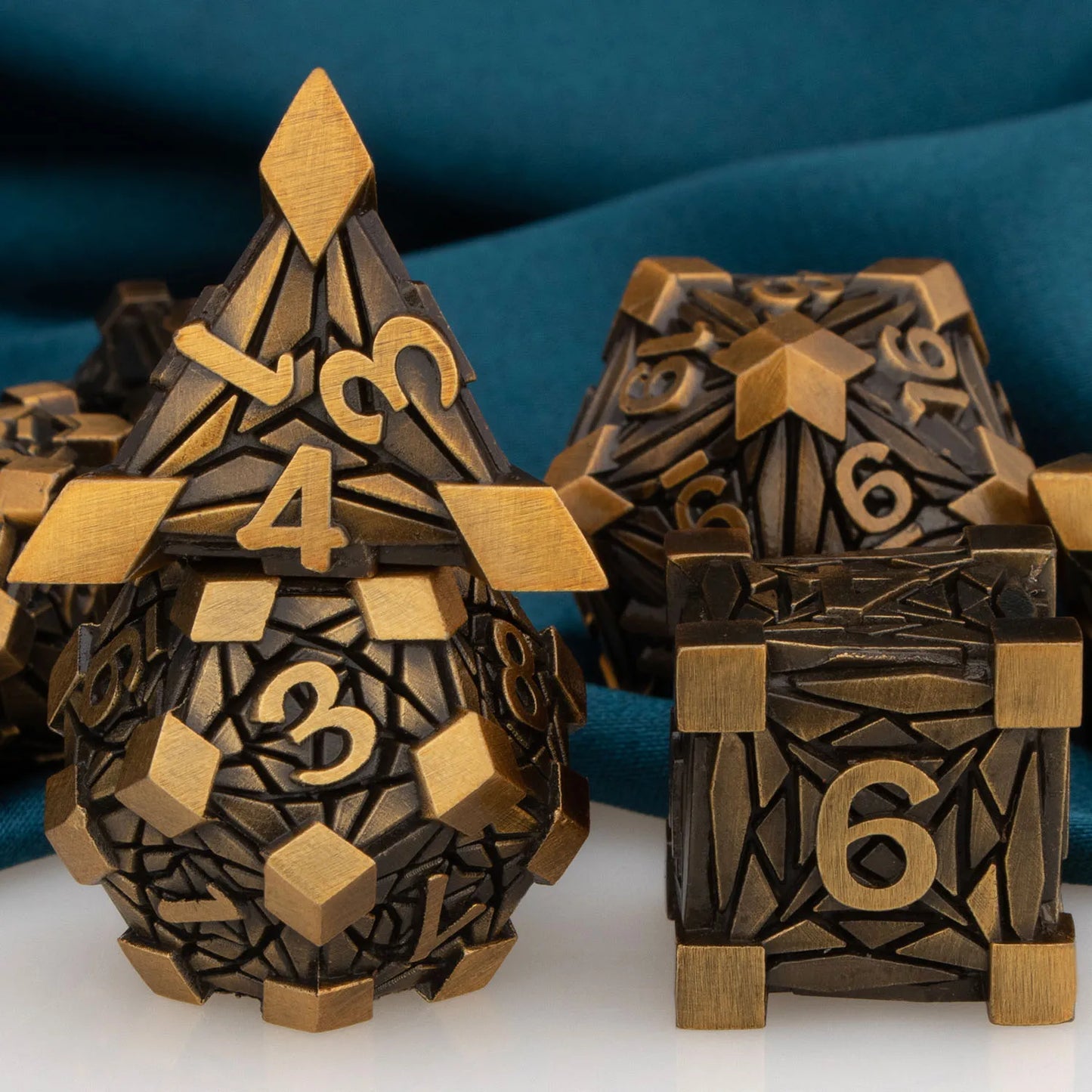 Edge Capped Metal Dice - Bronze