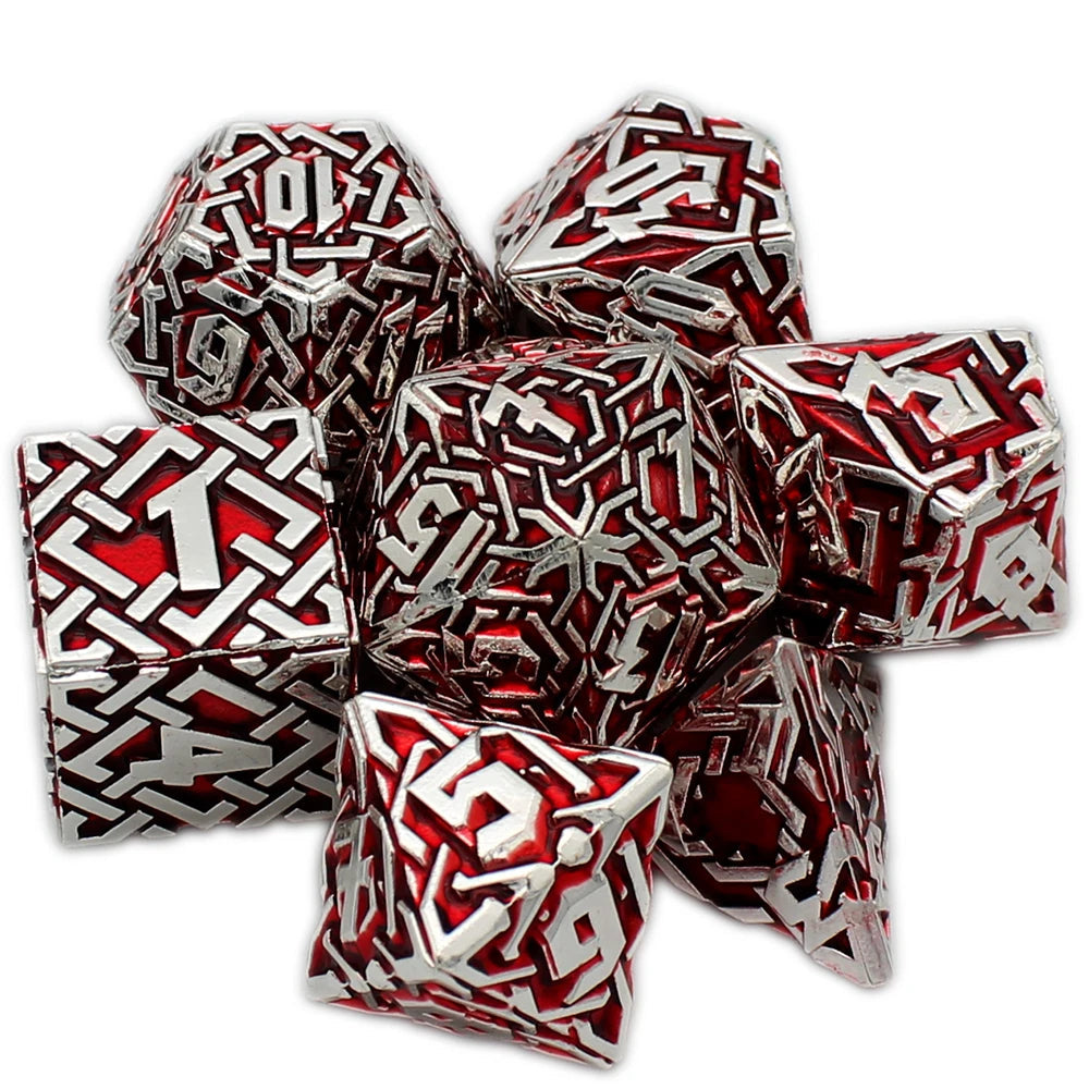 Celtic Metal Dice- Elegant Red