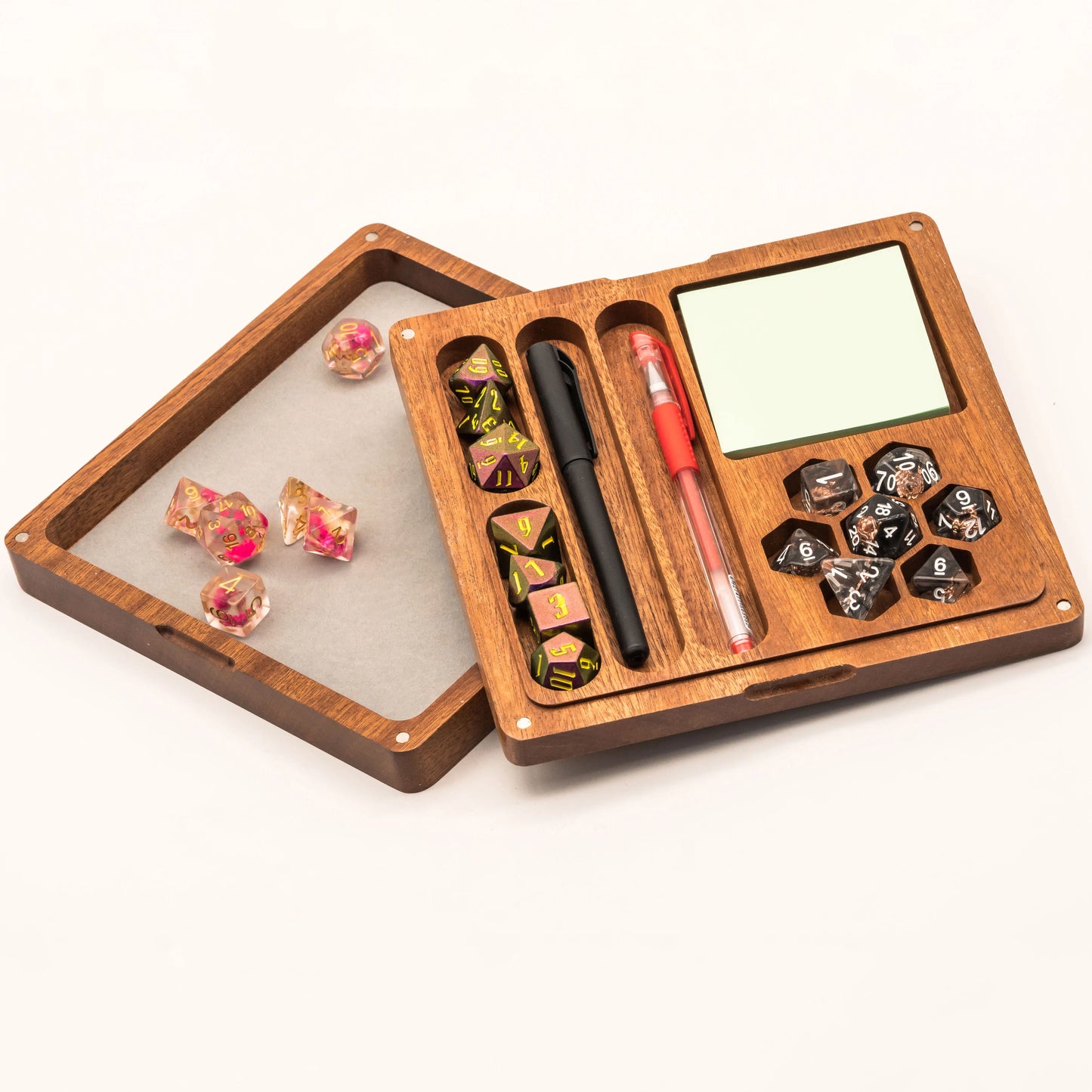 Wooden Dice Case and Tray - Blank Rectangular